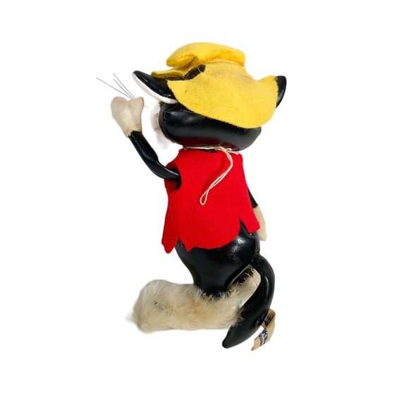 RARE Vintage Japanese 1960's A Lovable Woolkin Hillbilly Cat Stuffed Animal - Picture 2 of 8